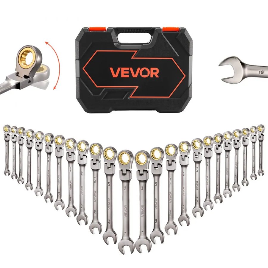 VEVOR Flex Combination Ratcheting Wrench Set – 24pc, Bronze