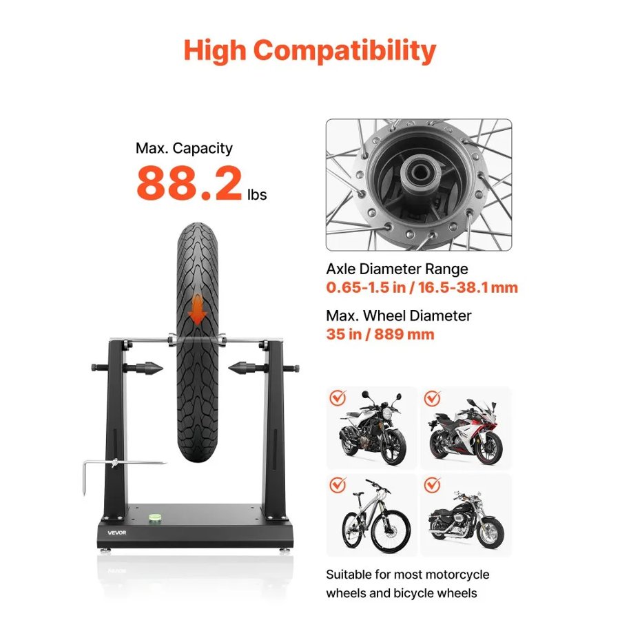 VEVOR Motorcycle Wheel Balancer – 35 Inch, 88.2 LBS, 5g, 10g