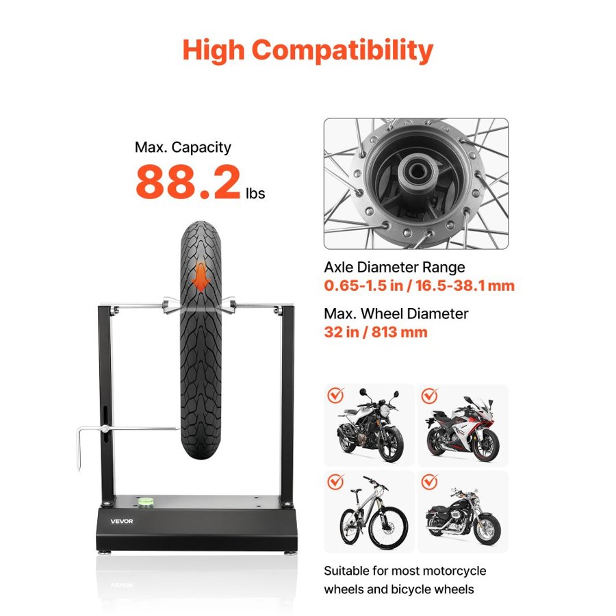 VEVOR Motorcycle Wheel Balancing Stand – 88.2 lbs Capacity