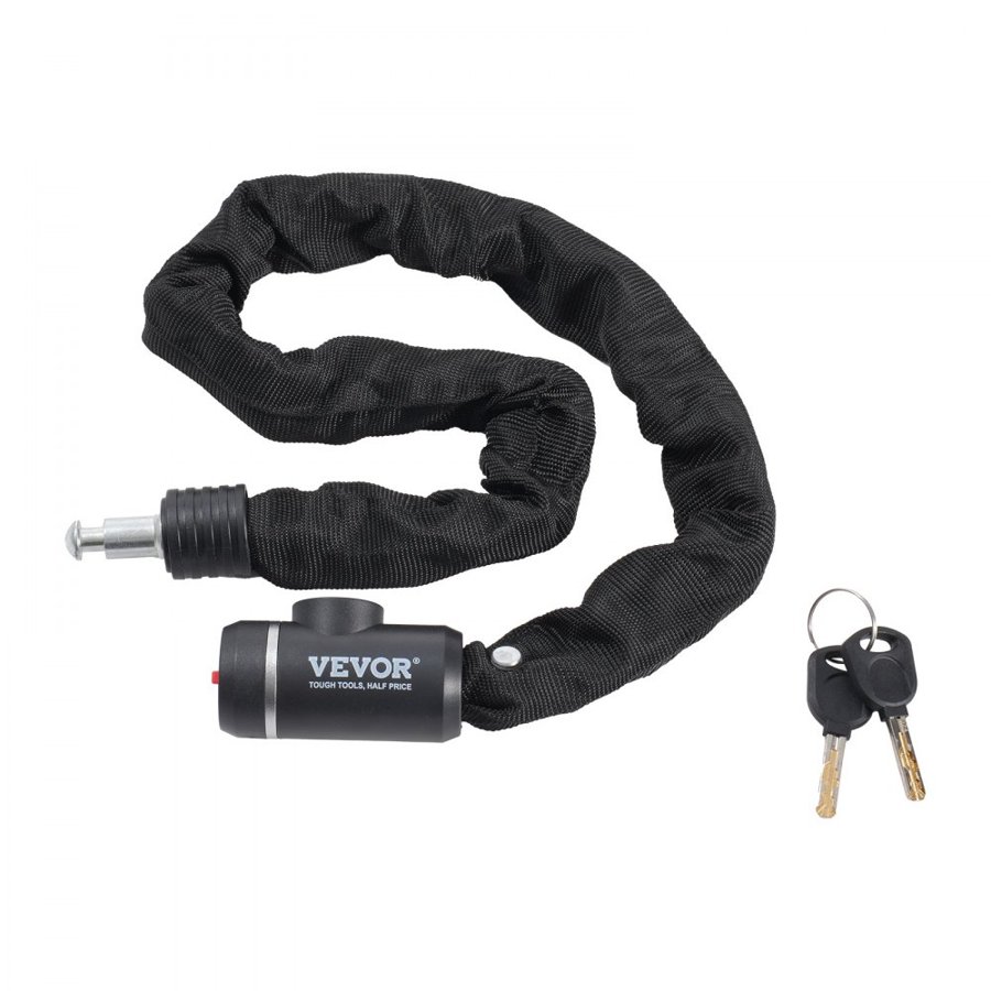VEVOR Bike Chain Lock, 2.79 Ft Combination Bicycle Chain Lock with 2 Keys, Heavy Duty Anti-Theft High Security Bike Locks, Perfect for Bike, Motorcycle, Scooter, Bicycle, Door, Fence or Gate, 8mm