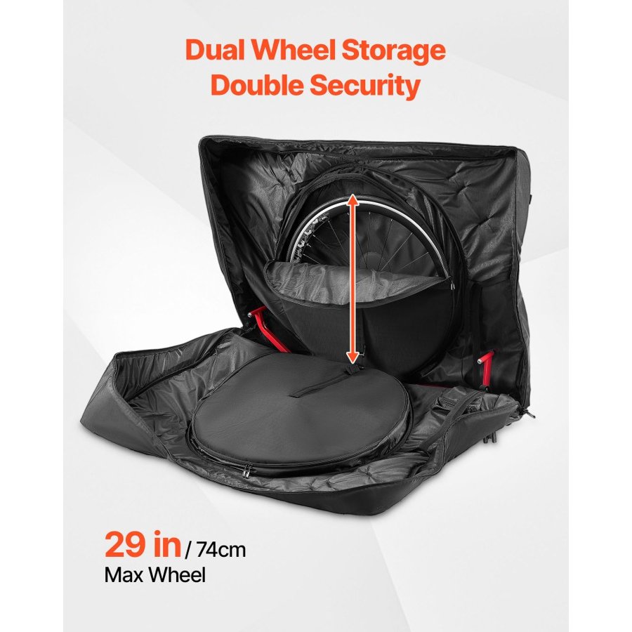 VEVOR Triathlon Bike Travel Bag, Transport Bicycle Storage Carry Bag with TSA Lock & Dual Zipper, Triathlon Bicycle Case Max. Wheelbase 106 cm for Travel, Outdoor Use, Train Airplane Subway Transport
