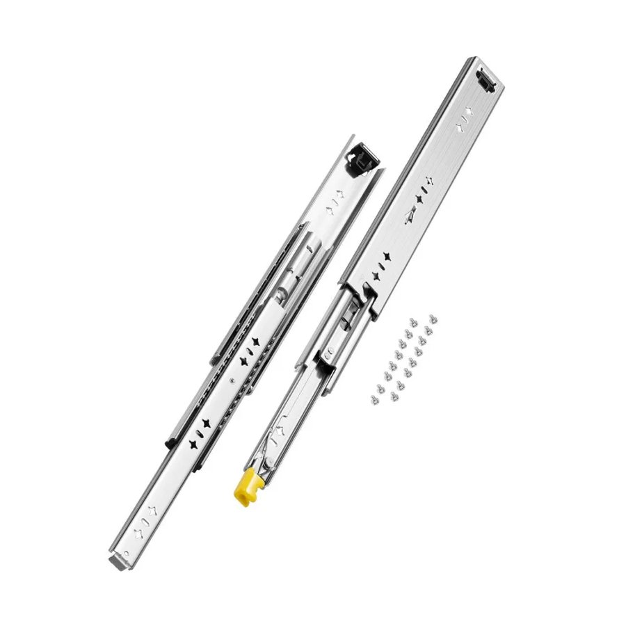 VEVOR 1 Pair Full Extension Drawer Slides 16 18 20 24 30 35 38 59 32 36 40 48 60 in, 250 lbs Load Capacity Locking Drawer Slides, Ball Bearing with Lock Side Mount Drawer Slide Rail