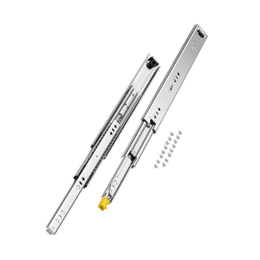 VEVOR 1 Pair Full Extension Drawer Slides 16 18 20 24 30 35 38 59 32 36 40 48 60 in, 250 lbs Load Capacity Locking Drawer Slides, Ball Bearing with Lock Side Mount Drawer Slide Rail