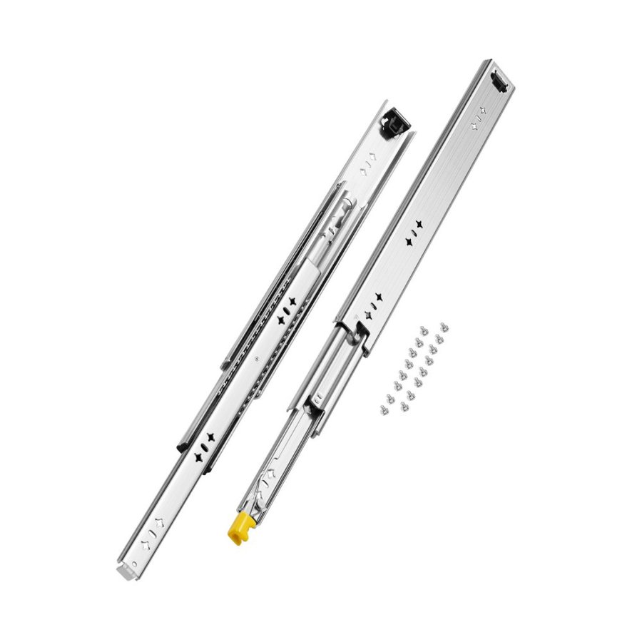 VEVOR 1 Pair Full Extension Drawer Slides 16 18 20 24 30 35 37.4 59 24 32 36 40 48 60 in, 250 lbs Load Capacity Locking Drawer Slides, Ball Bearing with Lock Side Mount Drawer Slide Rail