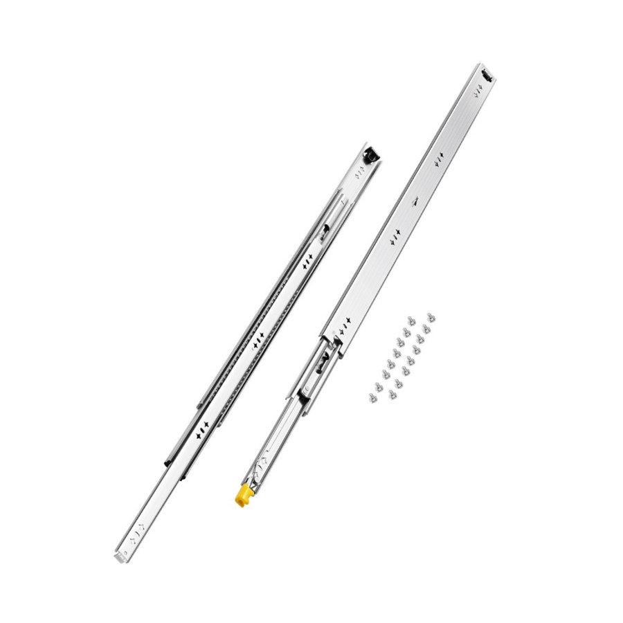 VEVOR 1 Pair Full Extension Drawer Slides 16 18 20 24 30 35 37.4 59 24 32 36 40 48 60 in, 250 lbs Load Capacity Locking Drawer Slides, Ball Bearing with Lock Side Mount Drawer Slide Rail
