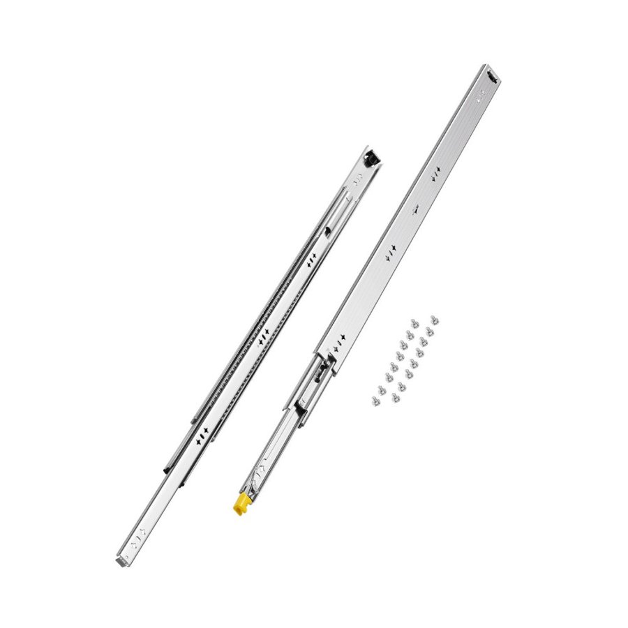 VEVOR 1 Pair Full Extension Drawer Slides 16 18 20 24 30 35 37.4 59 24 32 36 40 48 60 in, 250 lbs Load Capacity Locking Drawer Slides, Ball Bearing with Lock Side Mount Drawer Slide Rail