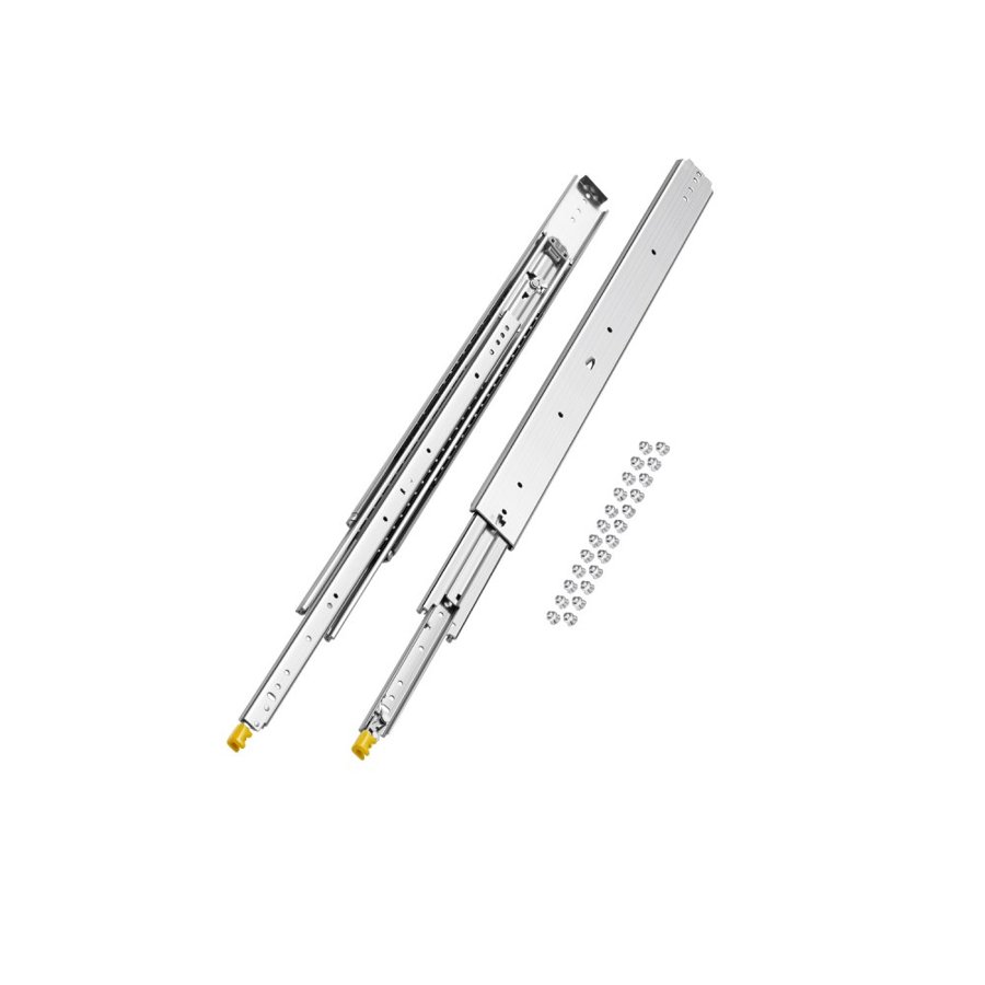 VEVOR 1 Pair Full Extension Drawer Slides 18 20 22 28 30 32 36 38 40 44 48 52 56 60 in, 500 lbs Load Capacity Locking Drawer Slides, Ball Bearing with Lock Side Mount Drawer Slide Rail