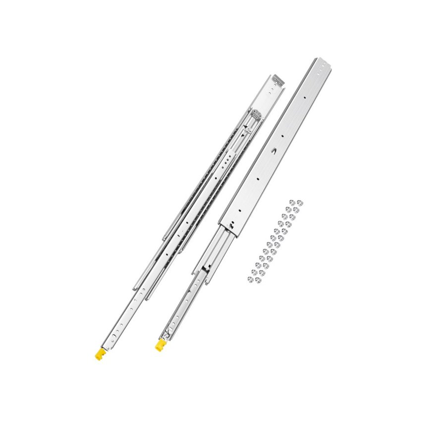 VEVOR 1 Pair Full Extension Drawer Slides 18 20 22 28 30 32 36 38 40 44 48 52 56 60 in, 500 lbs Load Capacity Locking Drawer Slides, Ball Bearing with Lock Side Mount Drawer Slide Rail