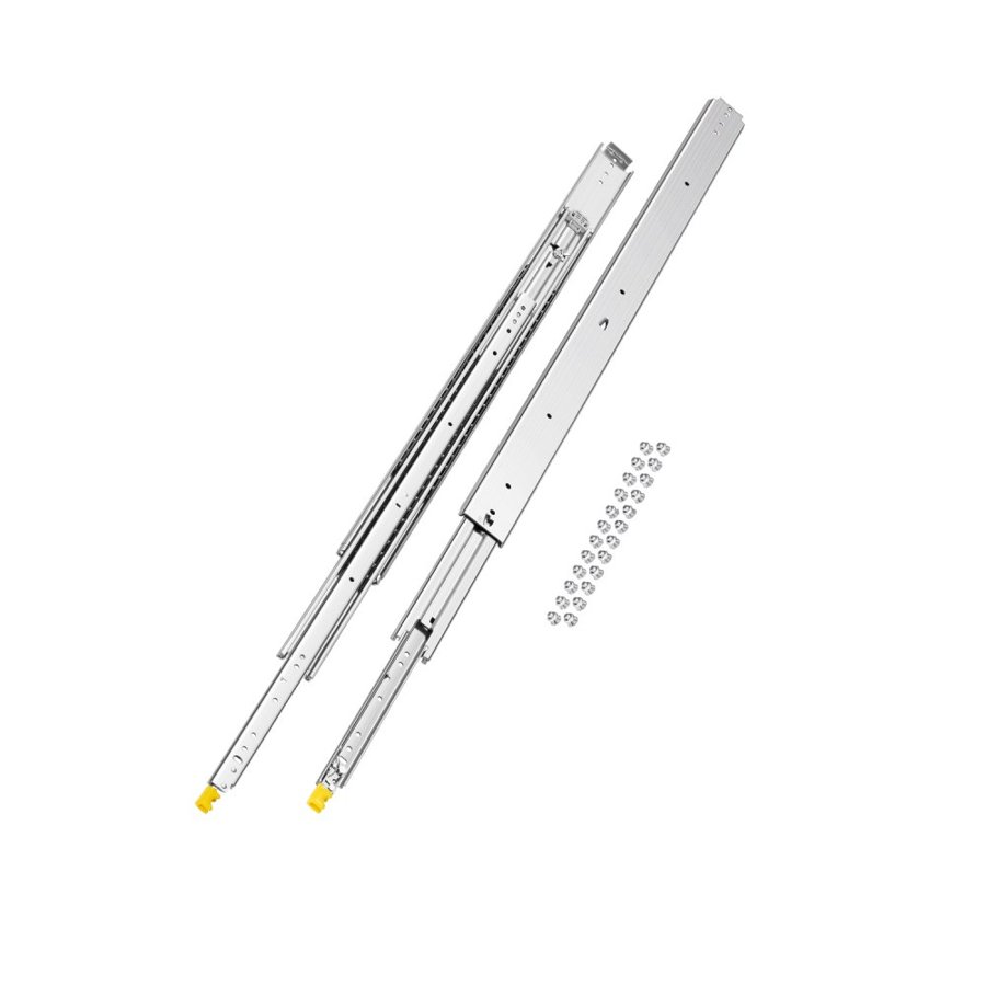 VEVOR 1 Pair Full Extension Drawer Slides 18 20 22 28 30 32 36 38 40 44 48 52 56 60 in, 500 lbs Load Capacity Locking Drawer Slides, Ball Bearing with Lock Side Mount Drawer Slide Rail