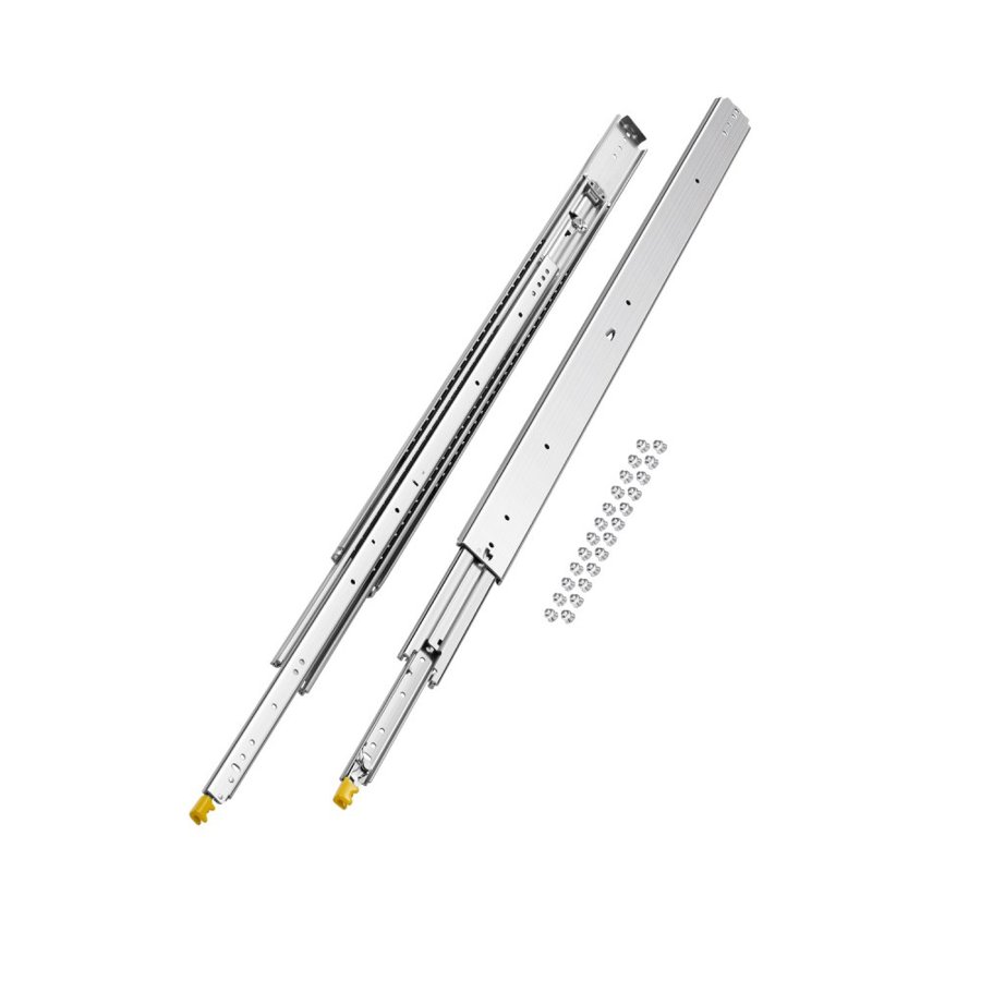VEVOR 1 Pair Full Extension Drawer Slides 18 20 22 28 30 32 36 38 40 44 48 52 56 60 in, 500 lbs Load Capacity Locking Drawer Slides, Ball Bearing with Lock Side Mount Drawer Slide Rail