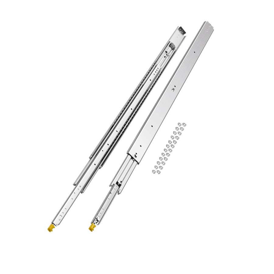 VEVOR 1 Pair Full Extension Drawer Slides 18 20 22 28 30 32 36 38 40 44 48 52 56 60 in, 500 lbs Load Capacity Locking Drawer Slides, Ball Bearing with Lock Side Mount Drawer Slide Rail