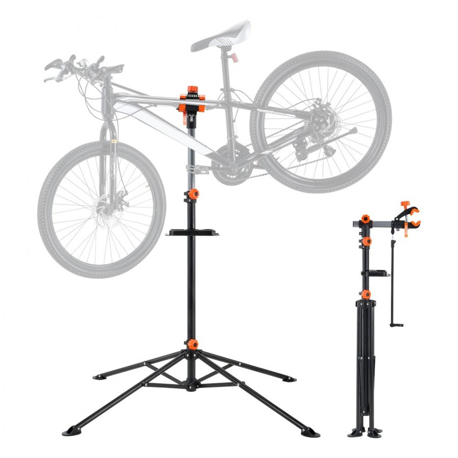 VEVOR Bike Repair Stand, 36 kg Heavy-duty Steel Bicycle Repair Stand, Adjustable Height Bike Maintenance Workstand with Magnetic Tool Tray Telescopic Arm, Foldable Bike Work Stand for Home, Shops