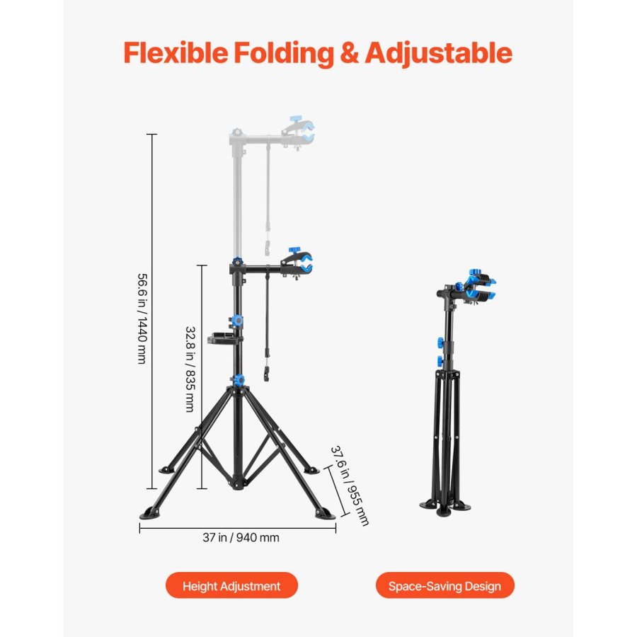 VEVOR Heavy Duty Bike Repair Stand –  66lb Load, 32.8-56.6In