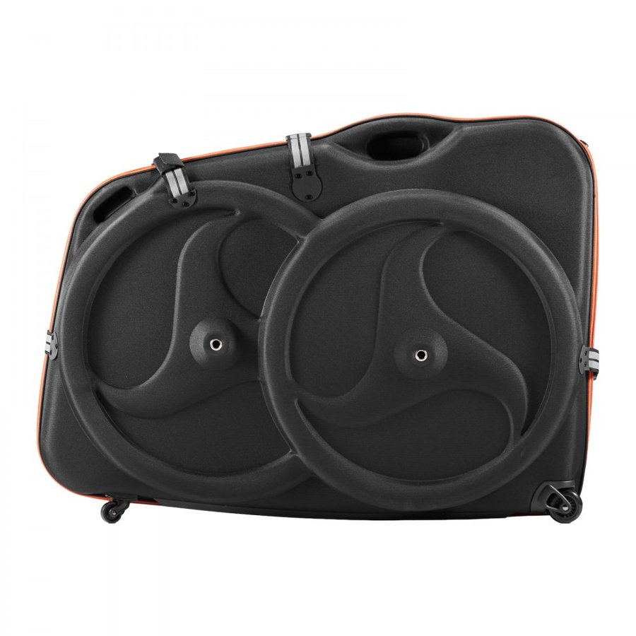 VEVOR Bike Travel Case, Bicycle Travel Bag with EVA Hard Shell, Quick-Release Buckle, Dual Zipper, TSA Lock and Wheels, Black Bicycle Case for Airplane, Easy Transportation Bag for 700C Road Bike