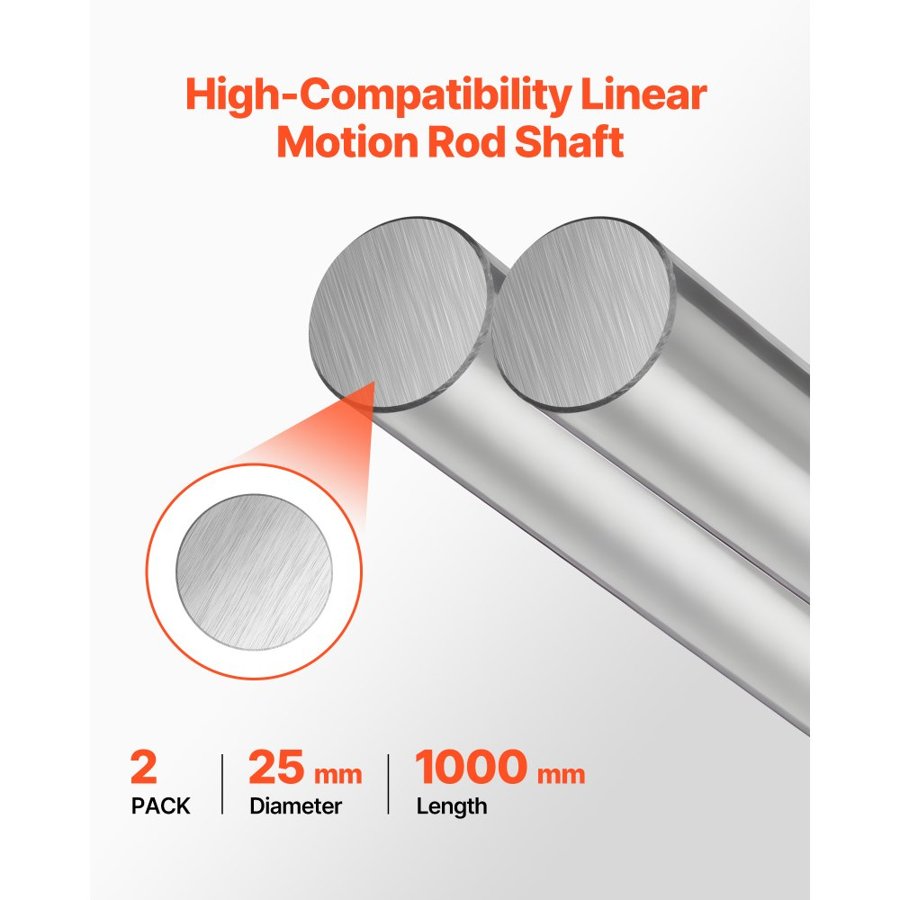 VEVOR Rod Linear Rail Shaft – SFC25, 25×1000mm, HRC58–62