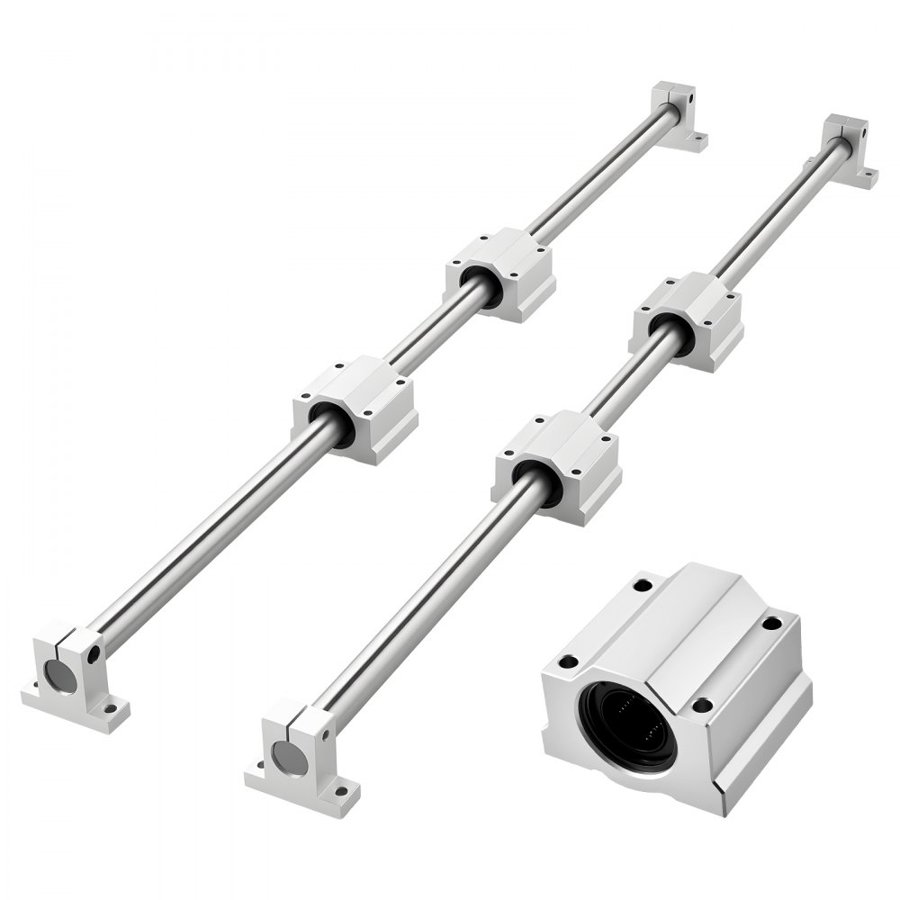 VEVOR Linear Rail Kit, SFC25, 2Pcs 1000 mm (39.4 inch) Linear Motion Guide Rails and 4Pcs Bearing Slide Blocks, for DIY Engraving Machine Lathe Milling Machine Slides, DIY Training Rocker Plate