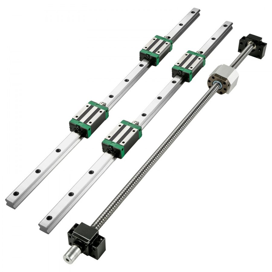 VEVOR Linear Guide Rail  2Pcs HGR20-1700mm Linear Slide Rail with 1Pcs RM1605-1700mm Ballscrew with BF12/BK12 Kit Linear Slide Rail Guide Rail Square For DIY CNC Routers Lathes Mills