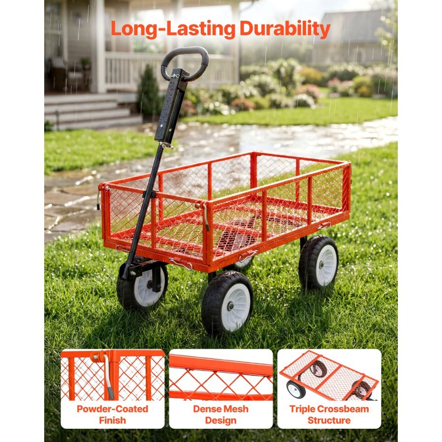 VEVOR Garden Utility Wagon – 900 LBS, 10" Tires, ATV Ready