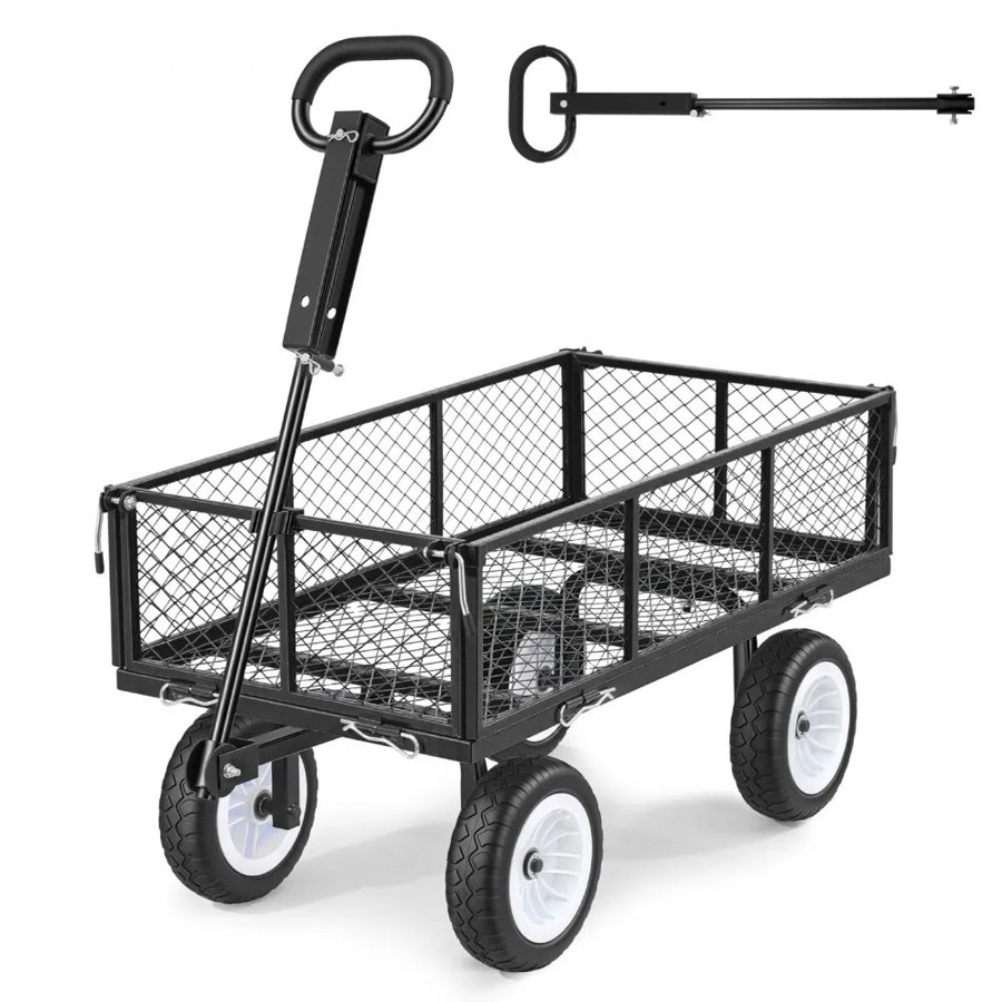 VEVOR Steel Mesh Garden Cart – 900 lbs, 10-in Tires