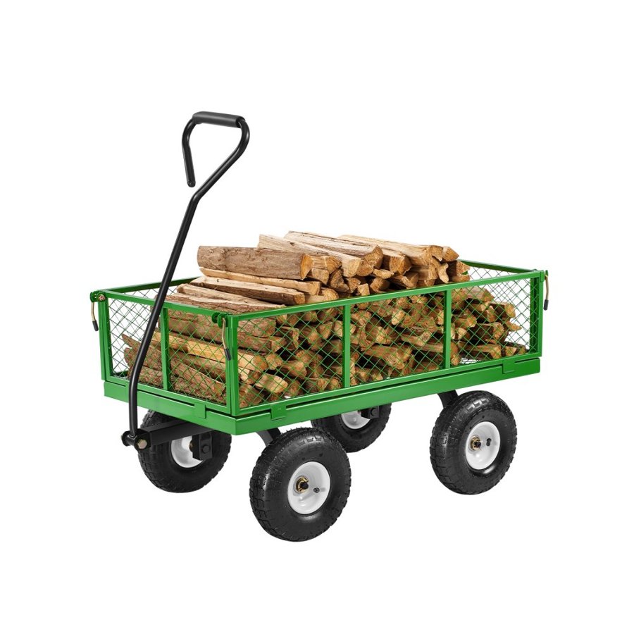 VEVOR Steel Garden Cart - 900 Lbs, Utility Wagon, 10" Tires
