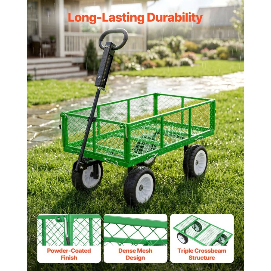 VEVOR Heavy Duty Garden Utility Wagon – 900 LBS, ATV Ready