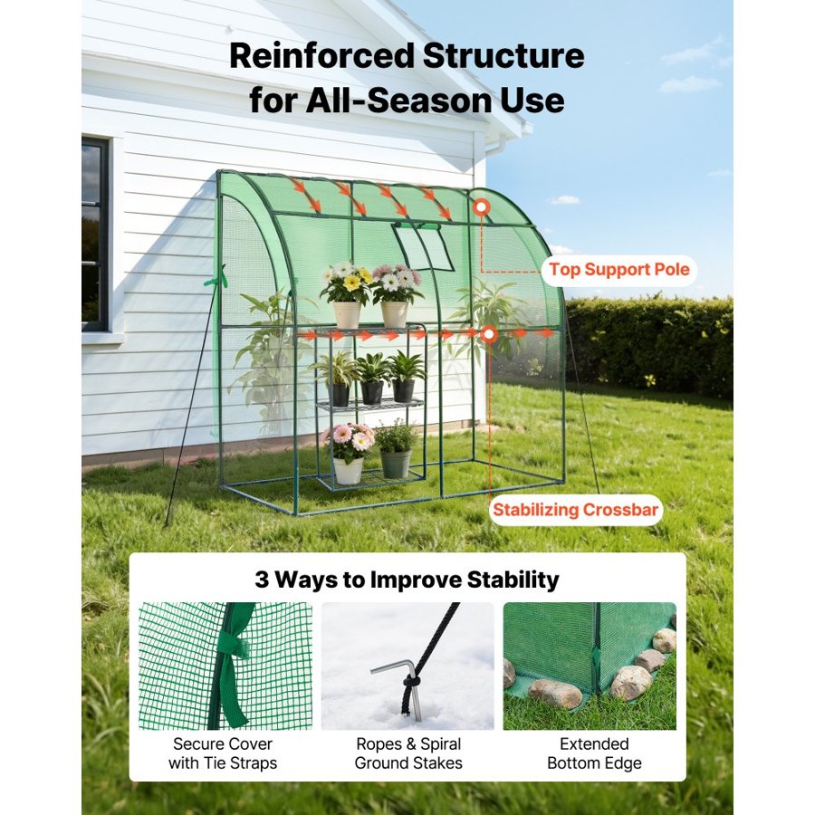 VEVOR Greenhouse with Window – Walk-in, 198x100x200cm