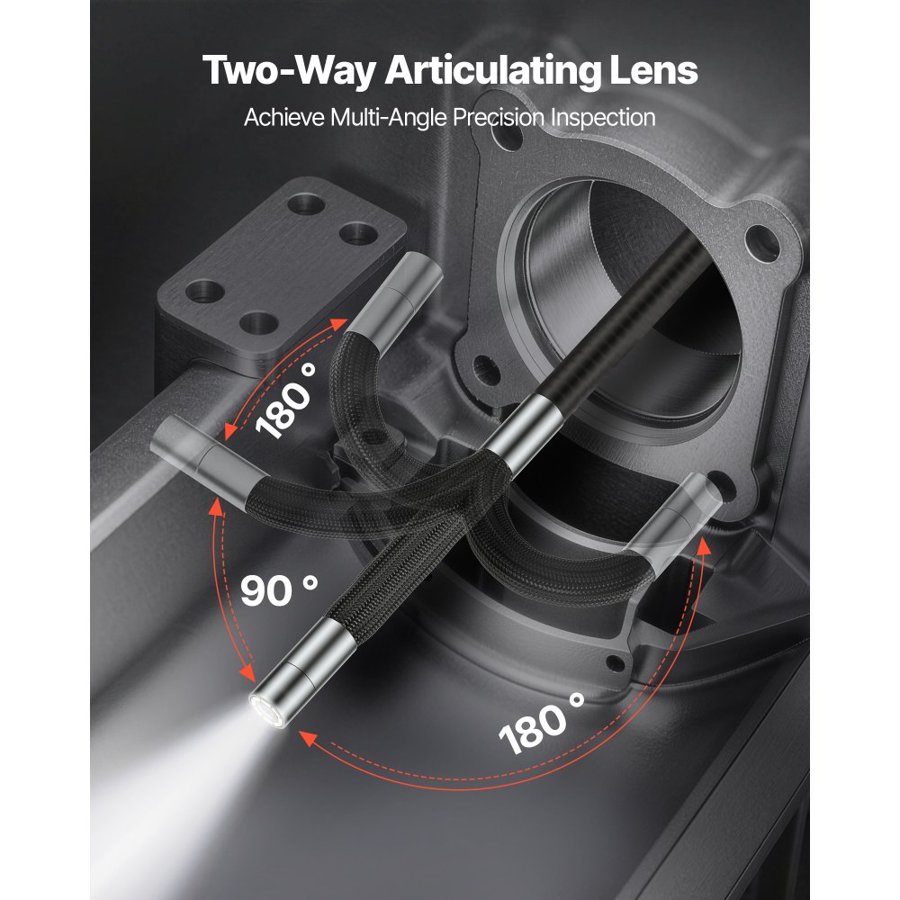 VEVOR Articulating Borescope Camera with Light – 6.2mm