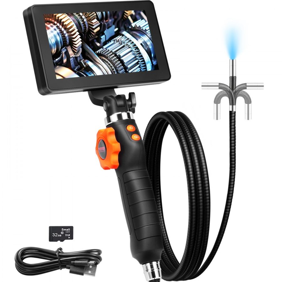 VEVOR 2 Way Articulating Borescope – 5" IPS, 6.4mm Lens