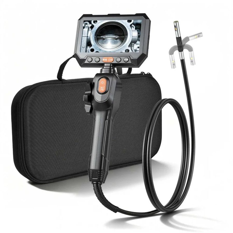 VEVOR Dual Lens Articulating Borescope – 5" Split Screen
