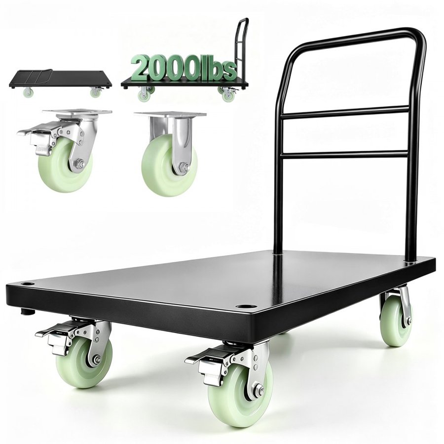 VEVOR Heavy Duty Platform Truck – 48×24 in Steel Flatbed