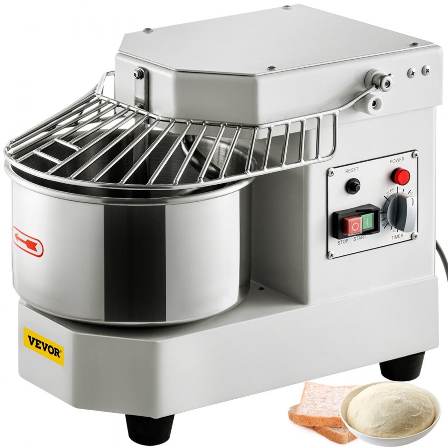 VEVOR Commercial Dough Food Mixer Spiral Dough Mixer w/ 8 L Stainless Steel Bowl