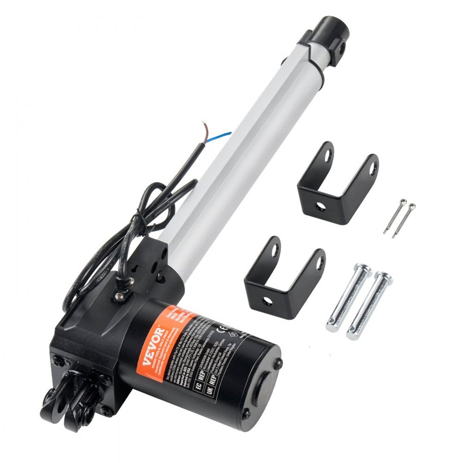 VEVOR Linear Actuator 12V 25.4 cm Heavy Duty 598.7 kg/6000N 0.5 cm/s IP44 Protection