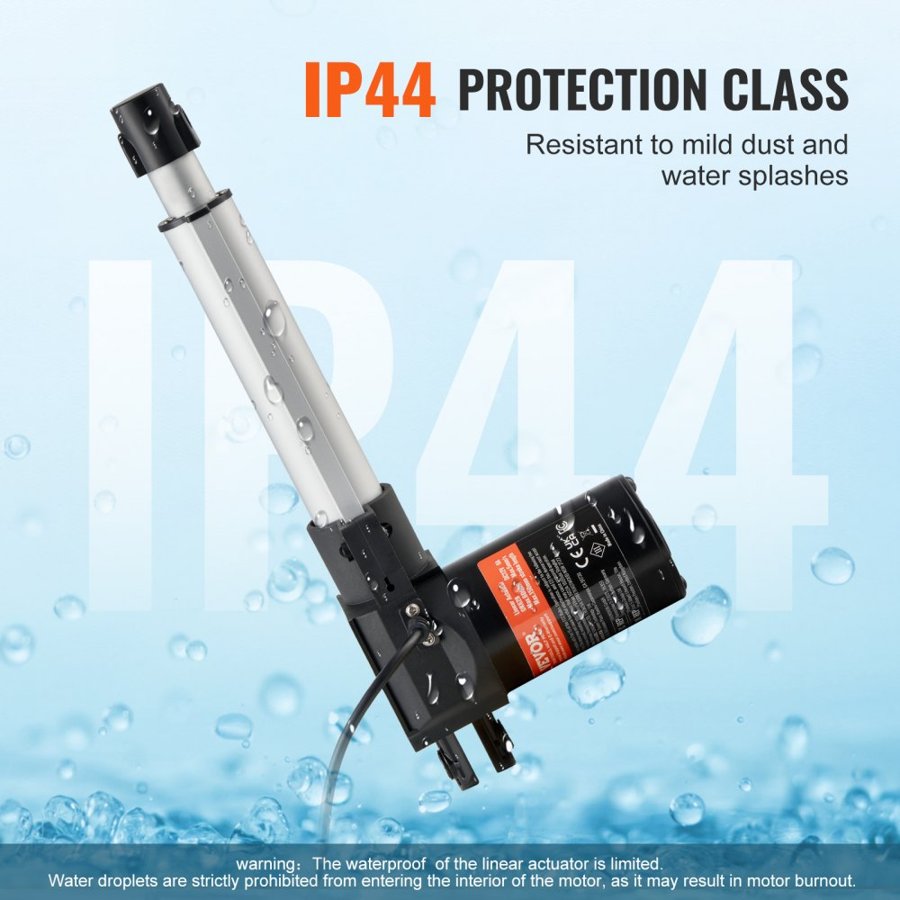 VEVOR Linear Actuator 12V 15.2 cm Heavy Duty 598.8 kg/6000N 0.5 cm/s IP44 Protection
