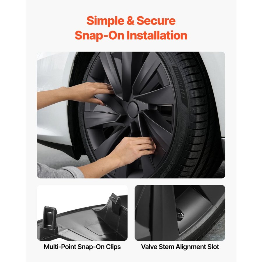 VEVOR Tesla Model Y Wheel Covers – 19 in, Set of 4, 10-Spoke