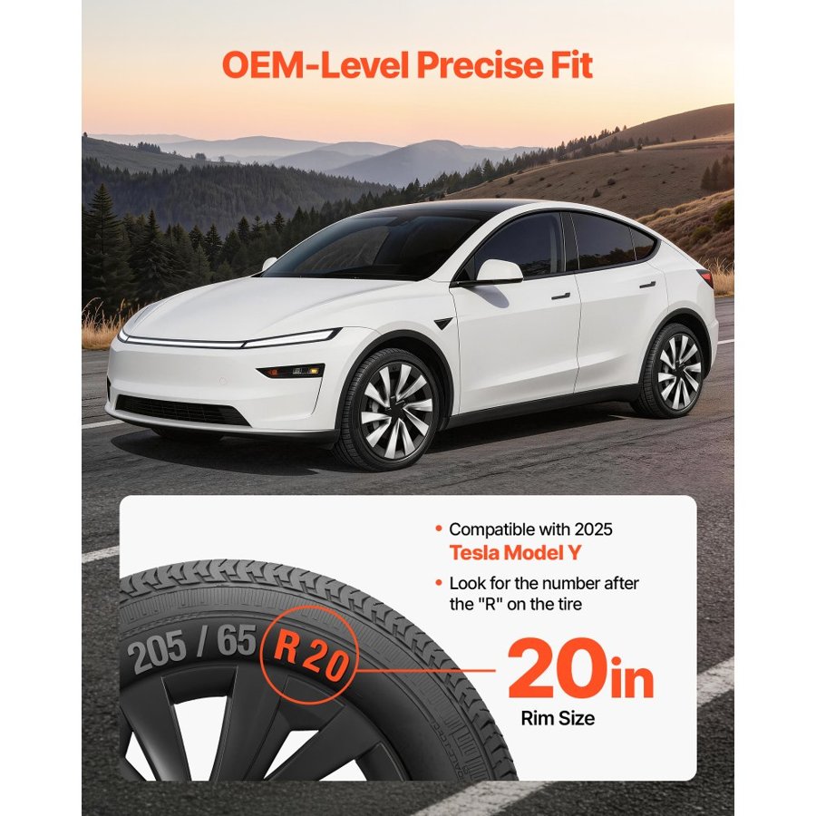 VEVOR Tesla Model Y 20 Inch Wheel Covers – 4 Set, 10 Spoke