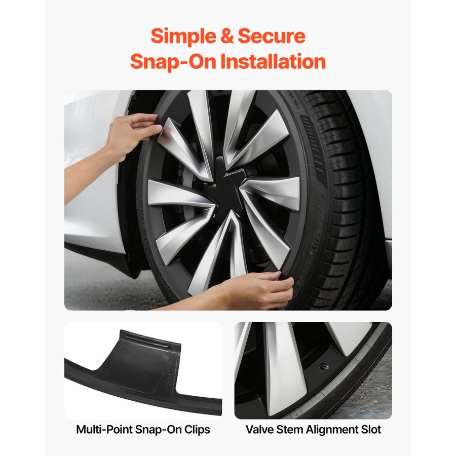 VEVOR Tesla Model Y 20 Inch Wheel Covers – 4 Set, 10 Spoke