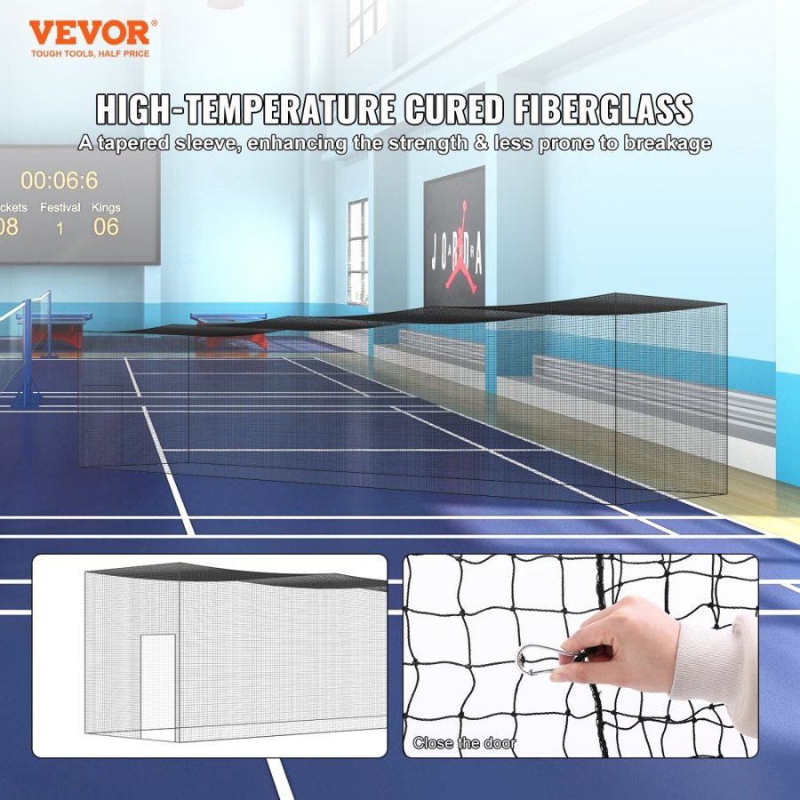 VEVOR Baseball Batting Netting, Professional Softball Baseball Batting Hitting Training Net, Practice Portable Pitching Cage Net with Door & Carry Bag, Heavy Duty Enclosed PE Netting, 55FT (NET ONLY)