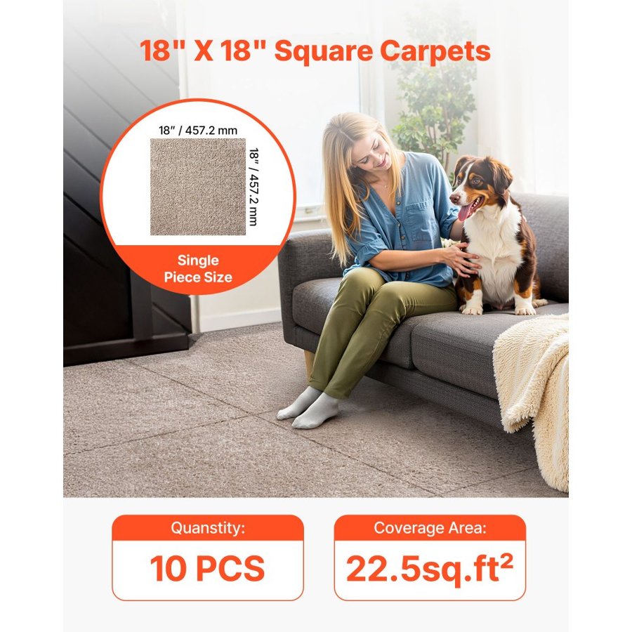 VEVOR Commercial Tile Carpet Flooring – 18×18 in., 10-Pack