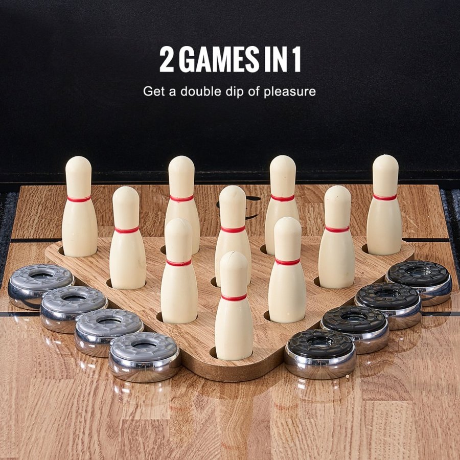 VEVOR 274.3 cm Shuffleboard Table 2 in 1 Shuffleboard and Bowling Combo Game Set