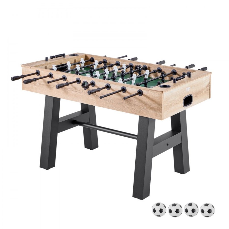 VEVOR Foosball Table, 140 cm Standard Size Table, Indoor Full Size Foosball Tables for Home, Family, and Game Room, Durable Soccer Set, Includes 4 Balls, Score Keeper, and 2 Cup Holders