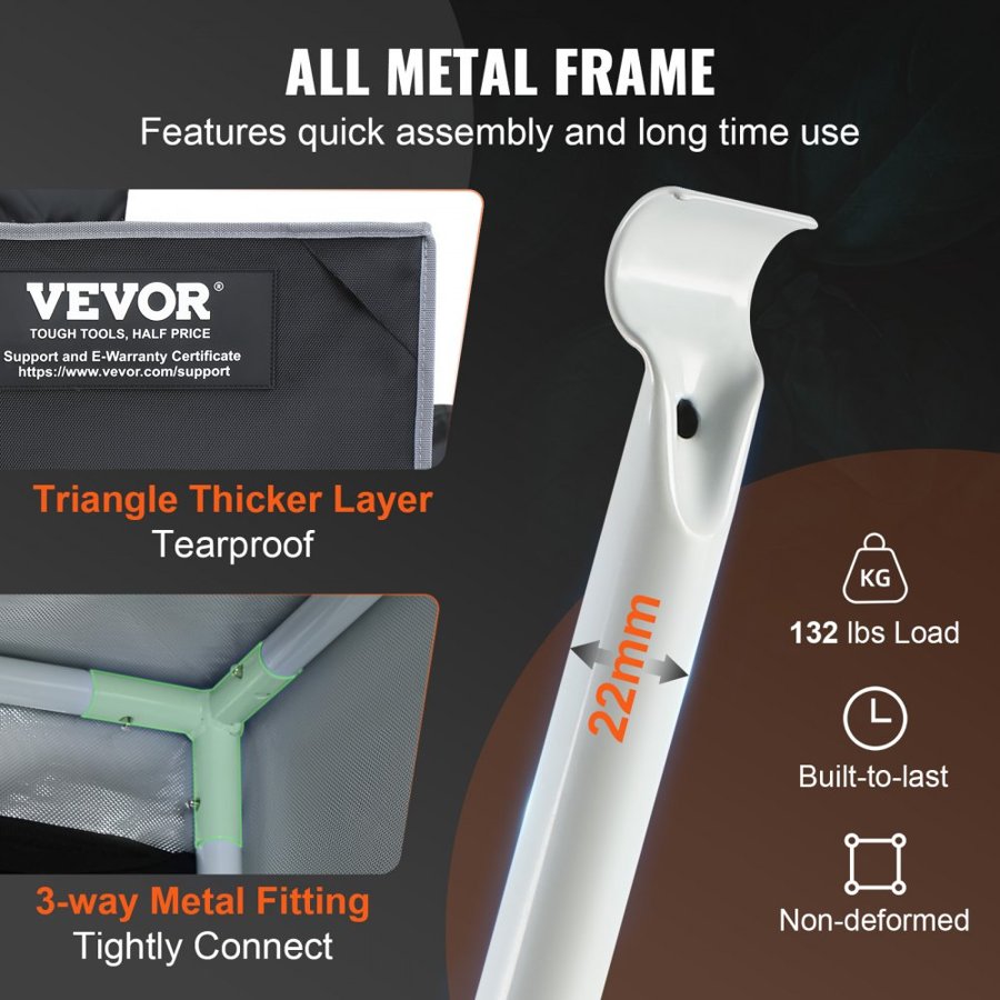 VEVOR 2x4 Grow Tent, 122 x 61 x 183 cm, High Reflective 2000D Mylar Hydroponic Growing Tent with Observation Window, Tool Bag and Floor Tray for Indoor Plants Growing
