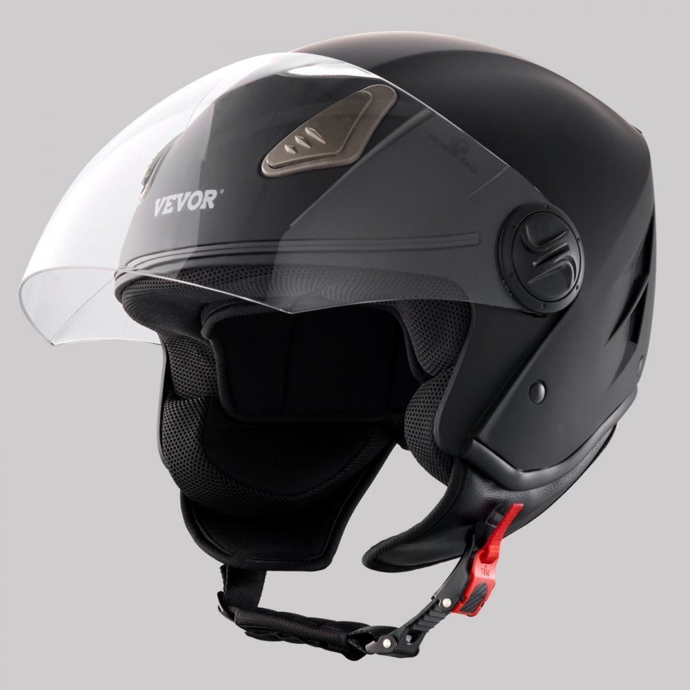 VEVOR Motorcycle Helmet, 3/4-Face, Smart Street ABS & High Density Helmet with Bluetooth Communications & Interchangeable Lens, DOT Approved Comfortable Motocross Helmet, Fit for Youth & Adults