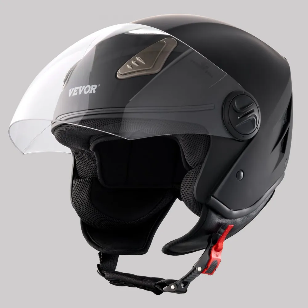 VEVOR Motorcycle Helmet, 3/4-Face, Smart Street ABS & High Density Helmet with Bluetooth Communications & Interchangeable Lens, DOT Approved Comfortable Motocross Helmet, Fit for Youth & Adults
