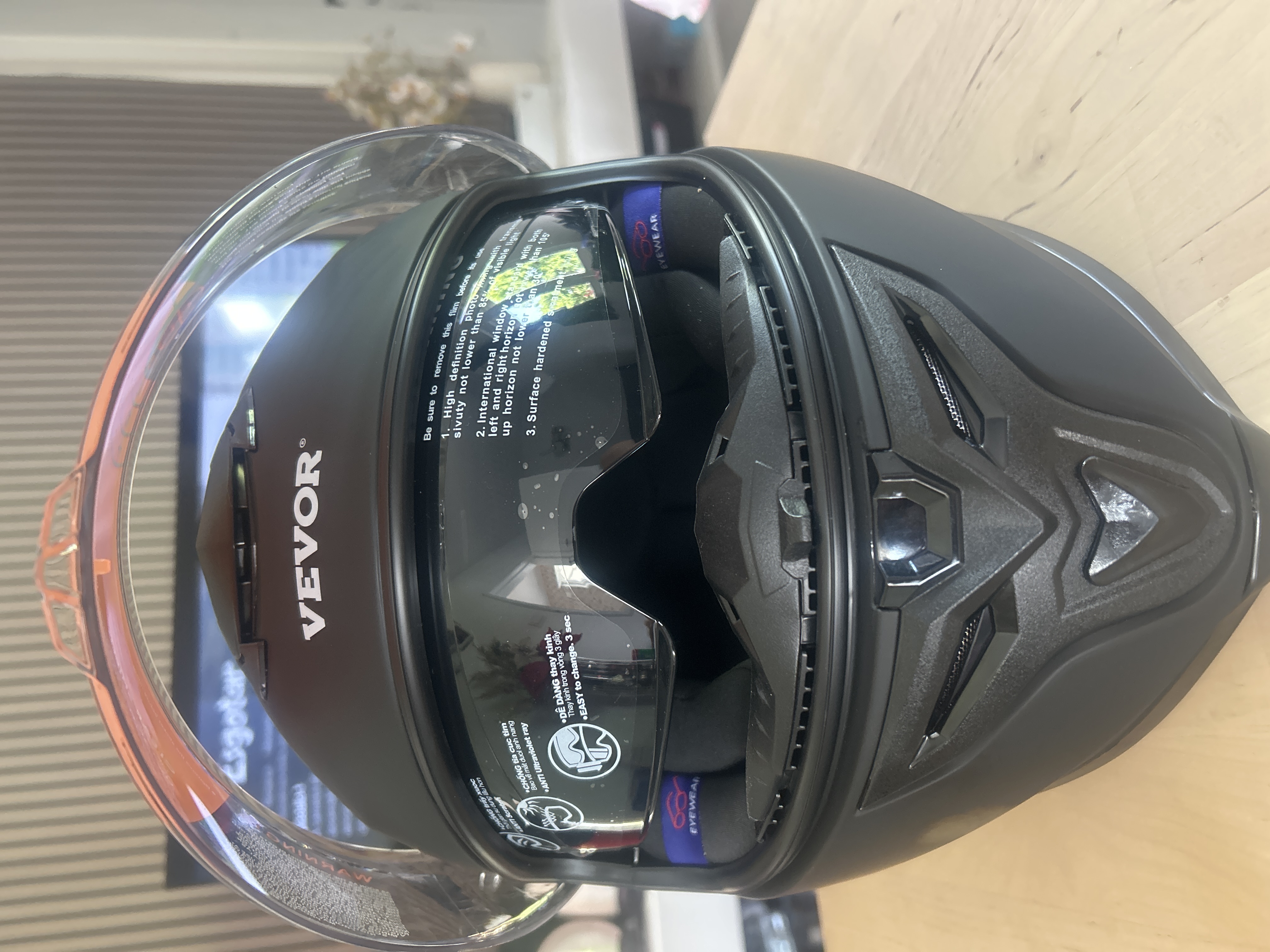 VEVOR Motorcycle Helmet, Full Face, Smart Street ABS & High Density Helmet with Bluetooth Slot & Interchangeable Lens, DOT Approved Comfortable Motocross Helmet, Fit for Youth & Adults