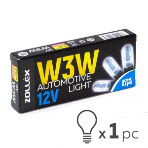 ZOLLEX spuldze W3W 12V 3W (clear) 9212